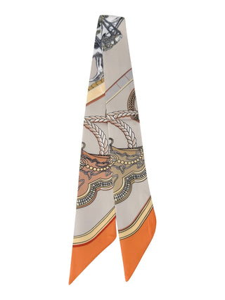 Knotted Beige Equestrian Scarf Necklace S26 - obligato