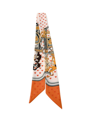 Knotted Orange Heart Scarf Necklace S54 - obligato