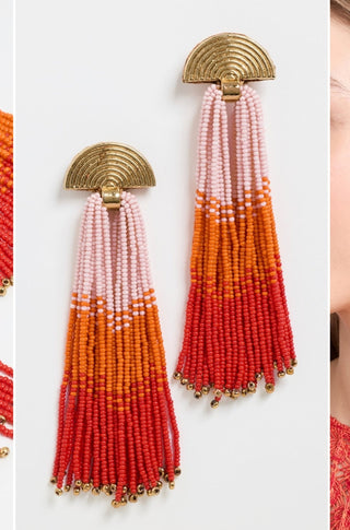 Laika Earring in Orange/Corals - obligato