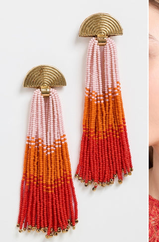 Laika Earring in Orange/Corals - obligato