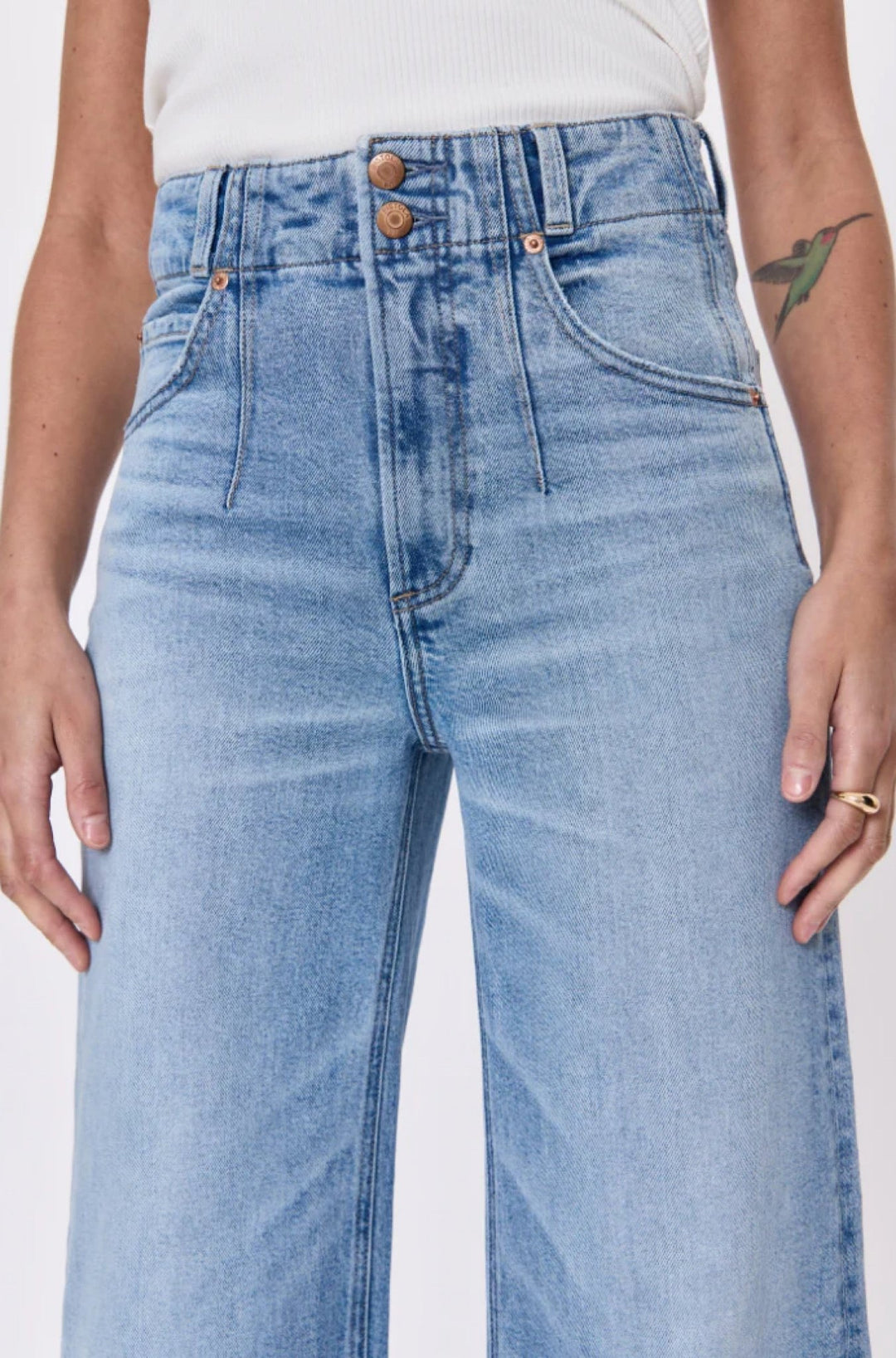 Lana Button High Rise Ultra Wide Leg in Terrace - obligato