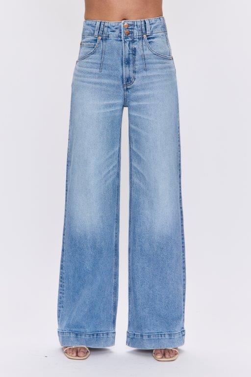 Lana Button High Rise Ultra Wide Leg in Terrace - obligato