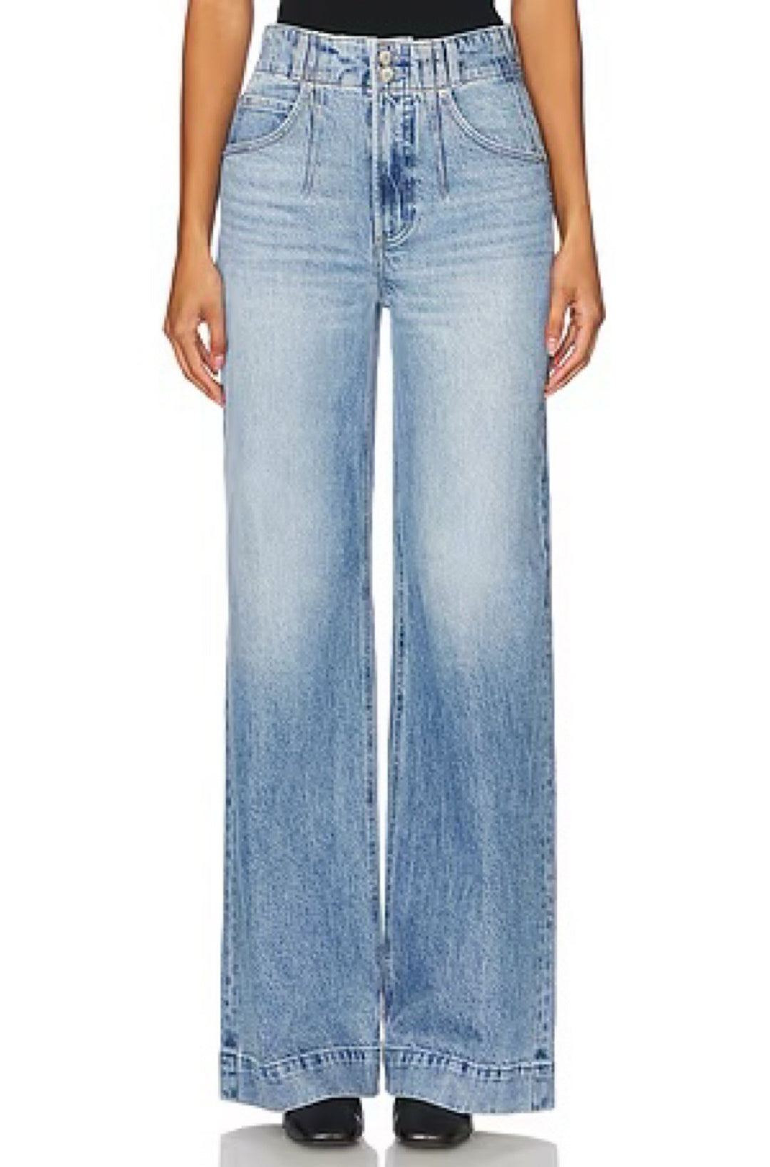 Lana Button High Rise Ultra Wide Leg in Terrace - obligato