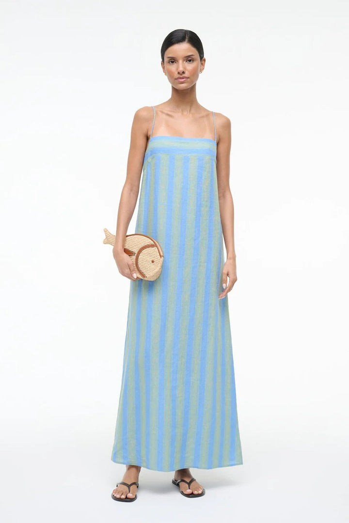 Laura Linen Dress in Seaport Stripe - obligato