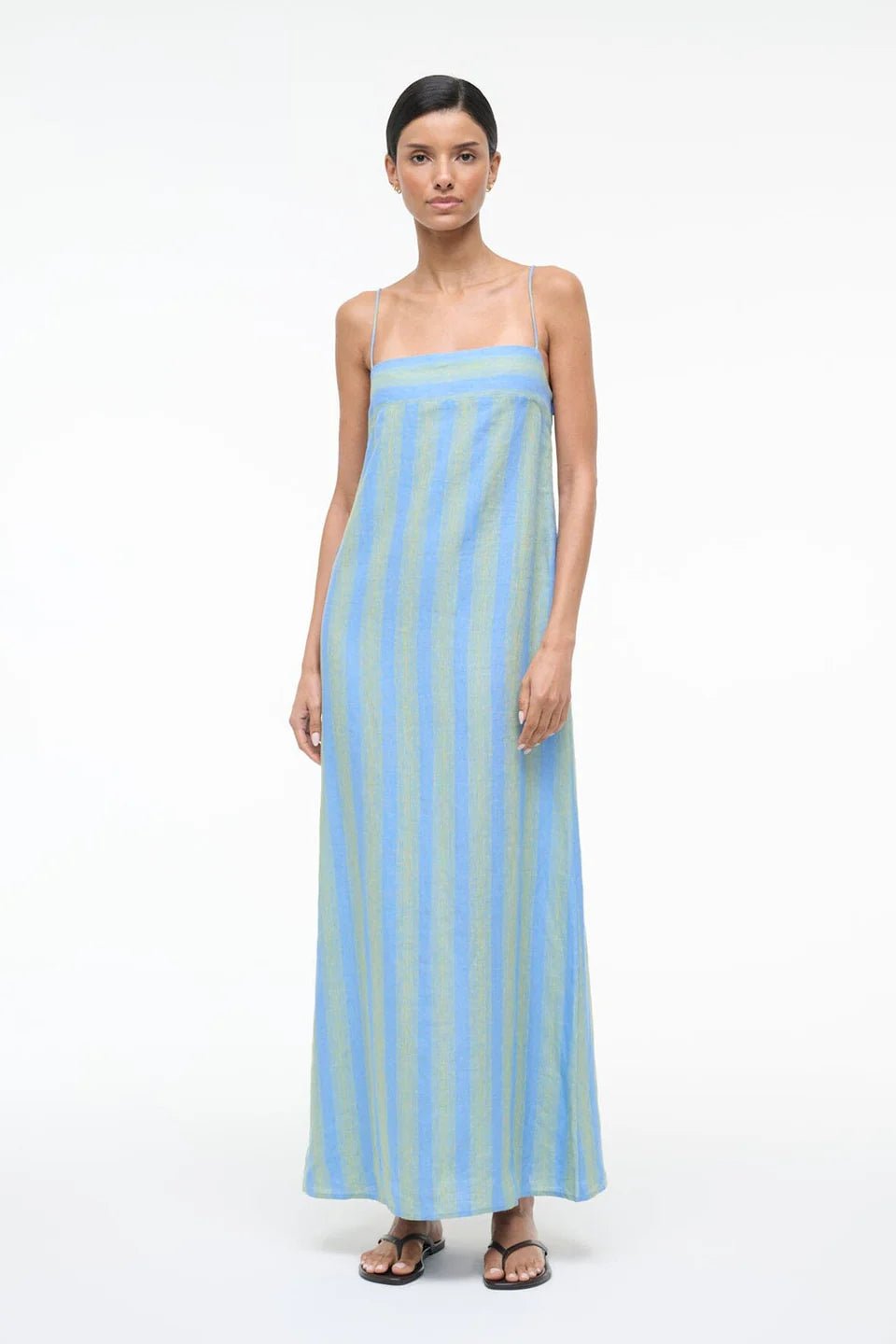 Laura Linen Dress in Seaport Stripe - obligato