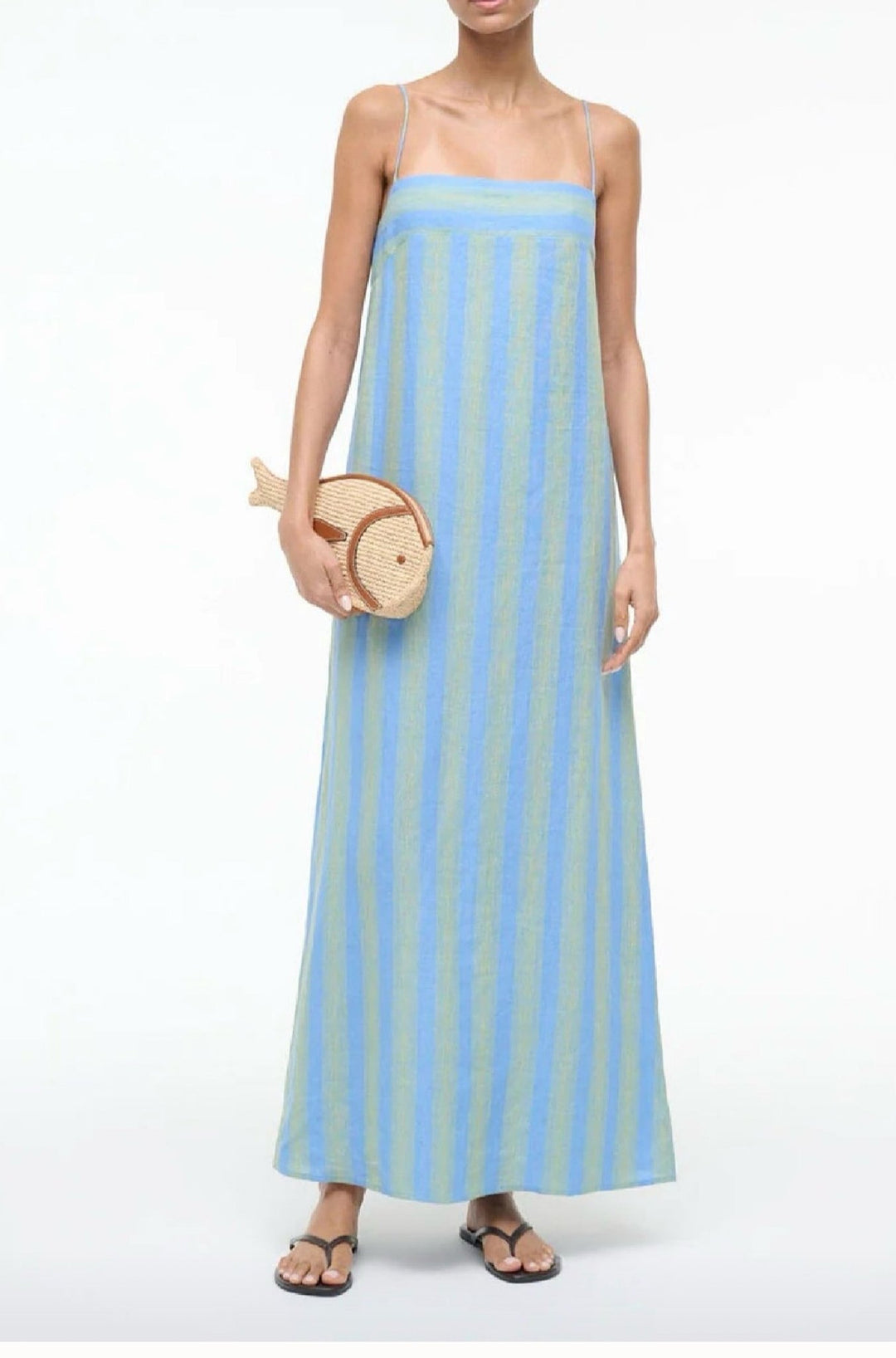 Laura Linen Dress in Seaport Stripe - obligato