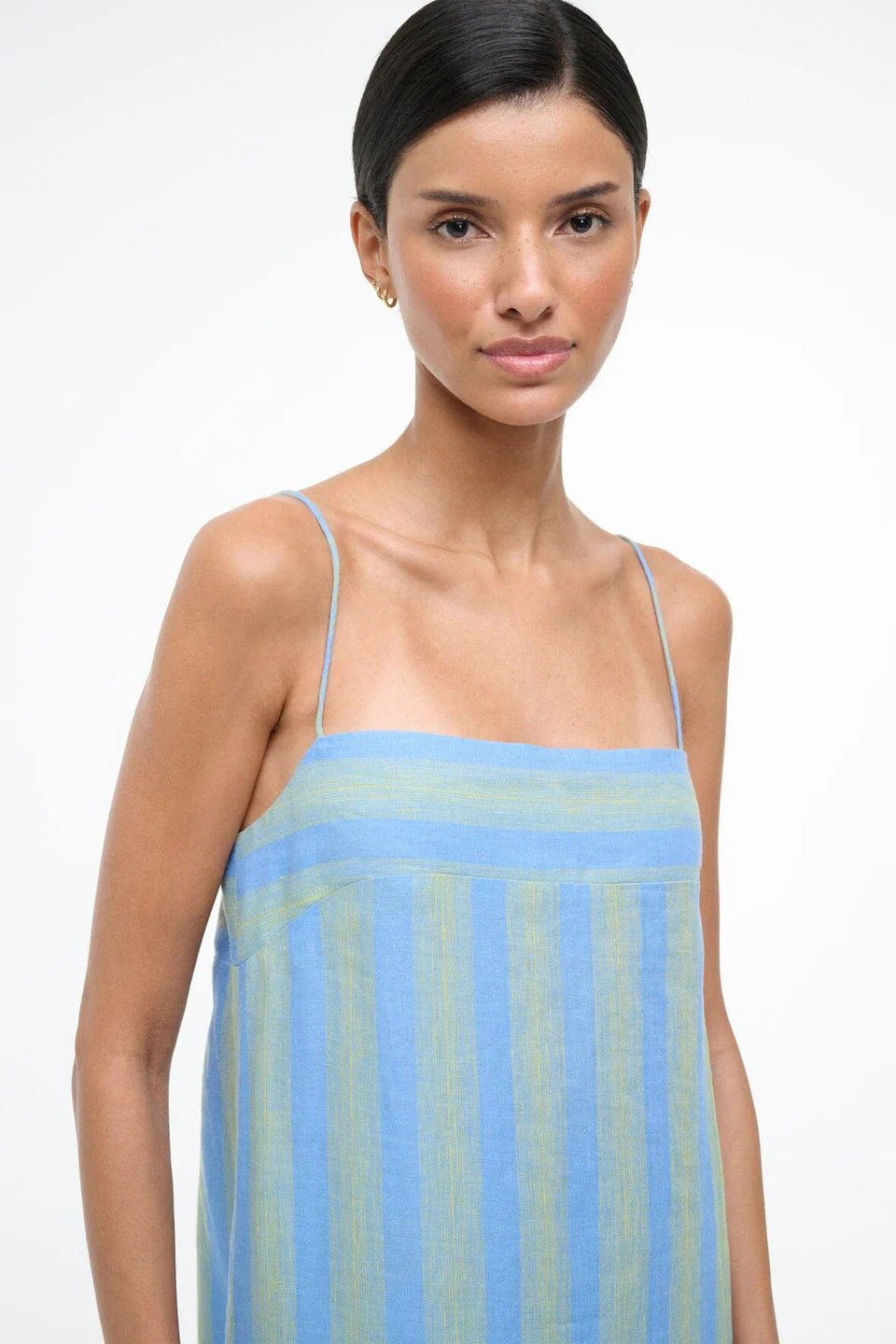 Laura Linen Dress in Seaport Stripe - obligato