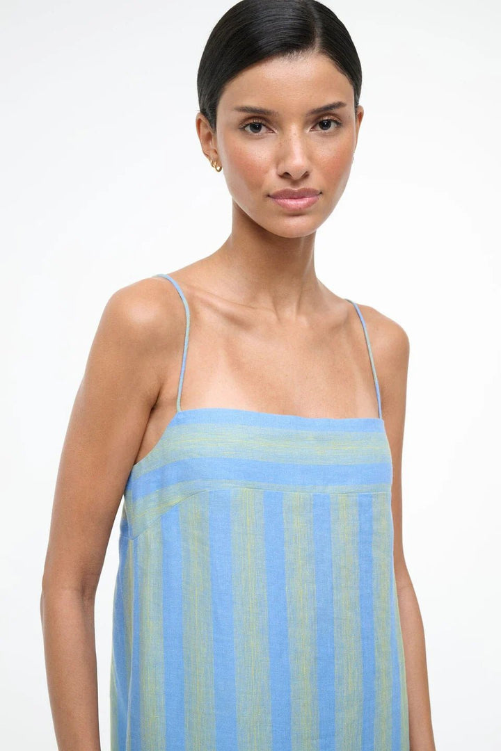 Laura Linen Dress in Seaport Stripe - obligato
