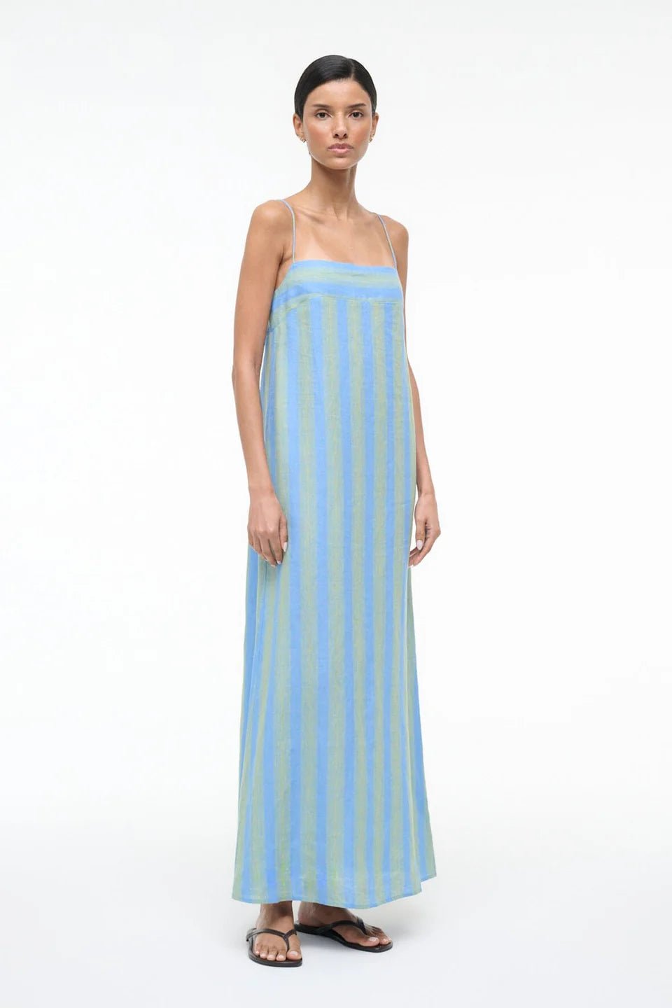Laura Linen Dress in Seaport Stripe - obligato