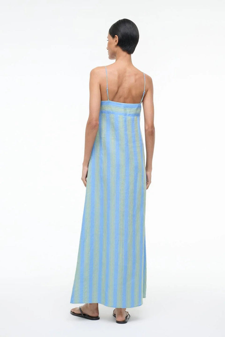 Laura Linen Dress in Seaport Stripe - obligato