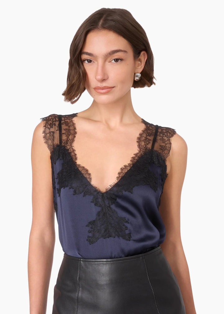 Lauren Silk Camisole Navy - obligato