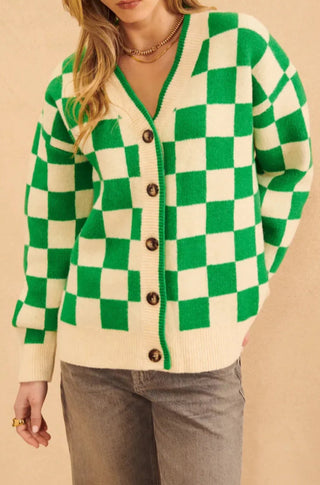 Lawson Cardi in Green Check - obligato