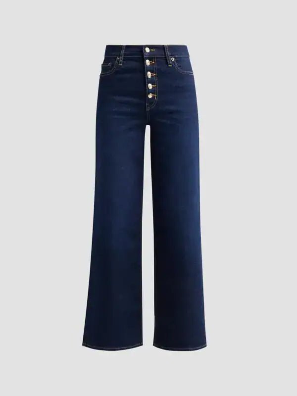 Le Slim Palazzo Exposed Button Jeans - obligato