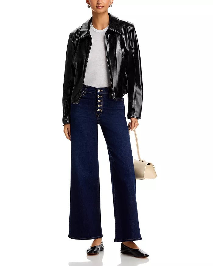 Le Slim Palazzo Exposed Button Jeans - obligato