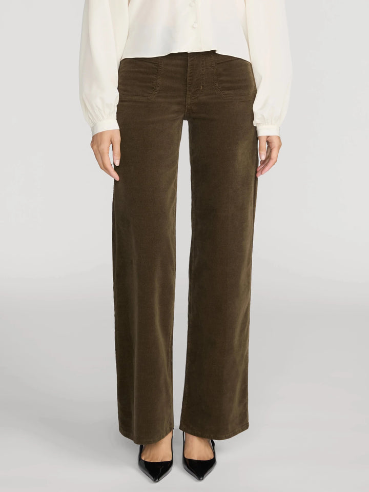 Le Slim Palazzo Modernist Pocket Corduroy in Rich Military - obligato
