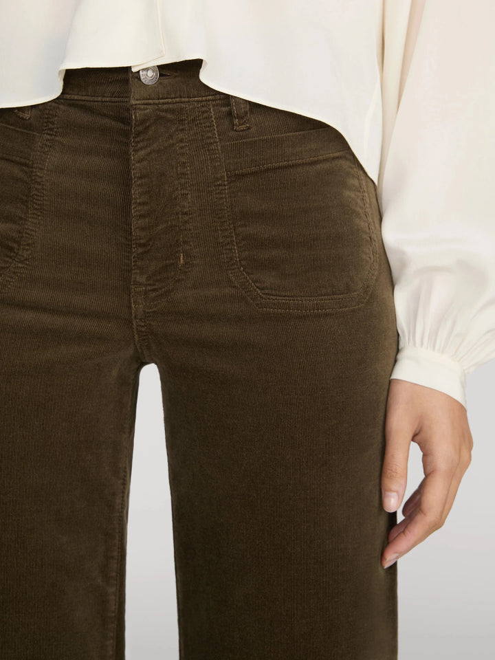 Le Slim Palazzo Modernist Pocket Corduroy in Rich Military - obligato