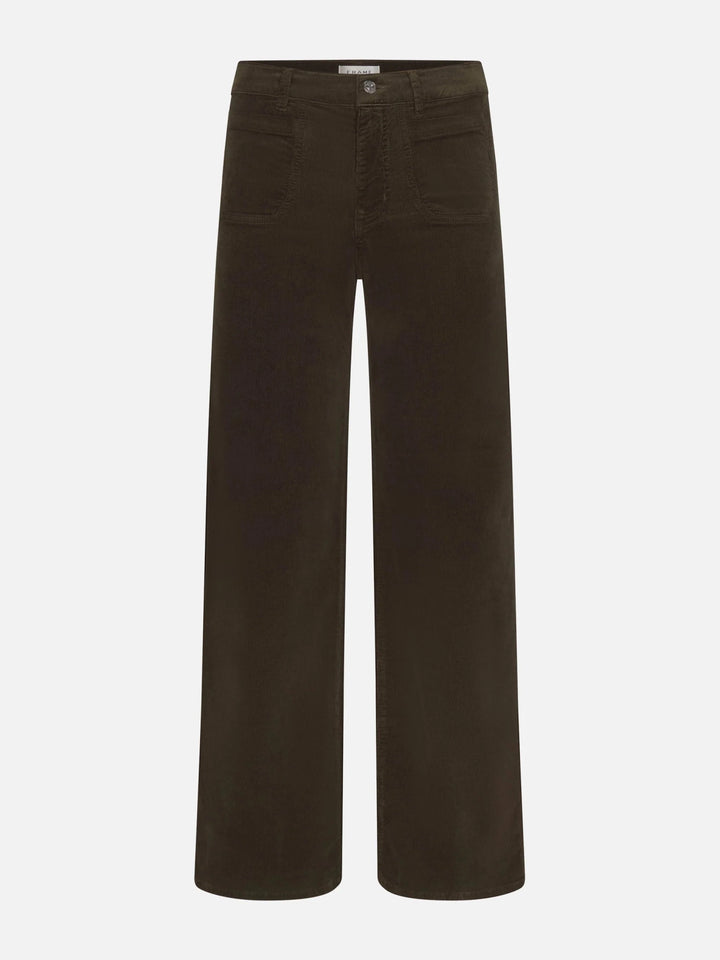 Le Slim Palazzo Modernist Pocket Corduroy in Rich Military - obligato