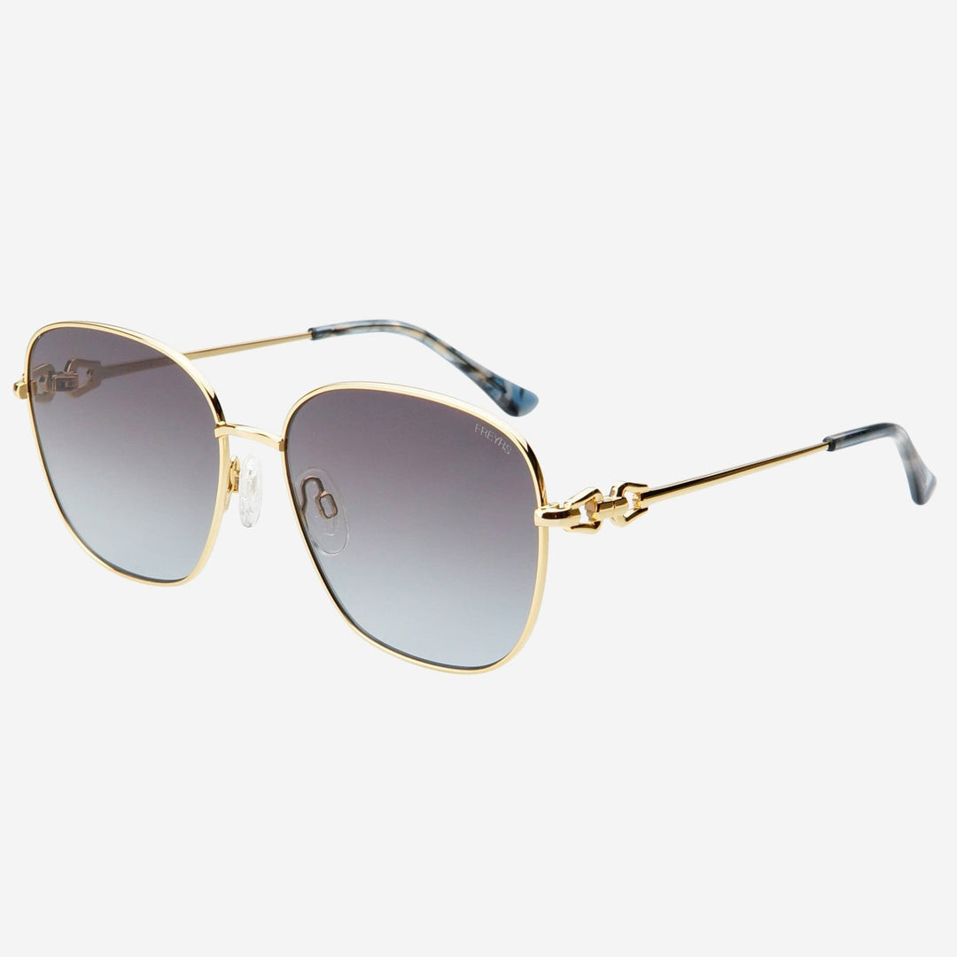 Lea Womens Round Sunglasses : Gold / Gradient Gray - obligato