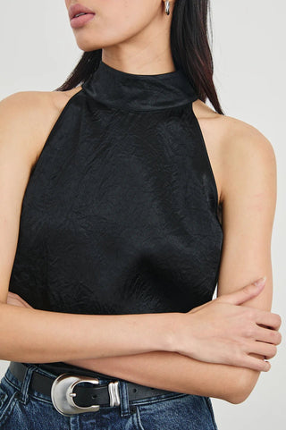 Leah Top Black Crinkle - obligato