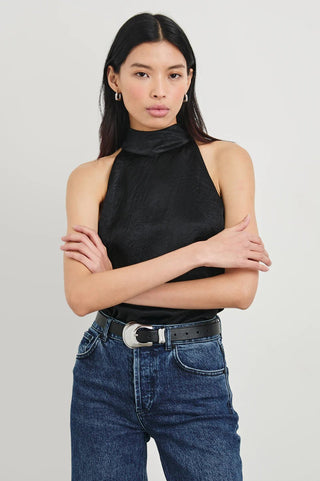 Leah Top Black Crinkle - obligato