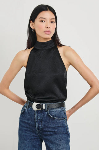 Leah Top Black Crinkle - obligato