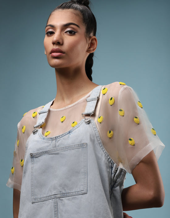 Organza Top in Lemon