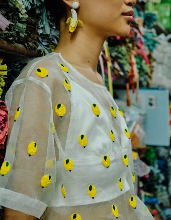 Organza Top in Lemon