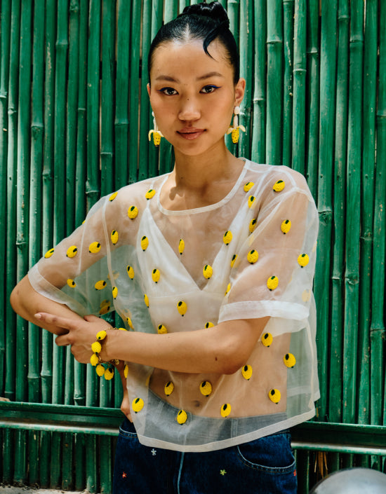 Organza Top in Lemon