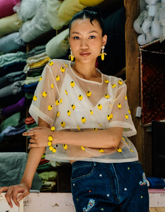 Organza Top in Lemon