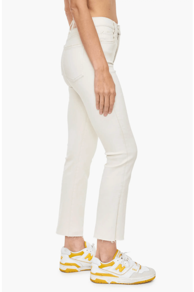 Lennon High Rise Boot Cut Jean in Sandstone - obligato