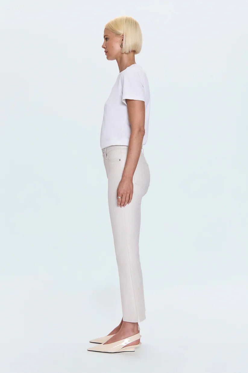 Lennon High Rise Crop Boot Pant - Ivory Luster - obligato