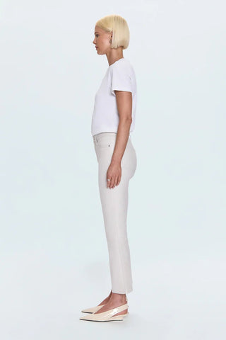 Lennon High Rise Crop Boot Pant - Ivory Luster - obligato