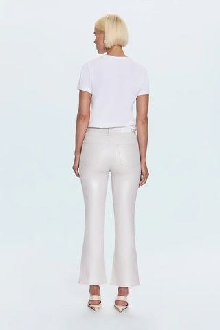 Lennon High Rise Crop Boot Pant - Ivory Luster - obligato