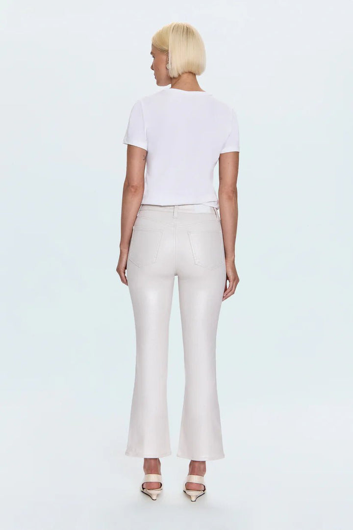 Lennon High Rise Crop Boot Pant - Ivory Luster - obligato