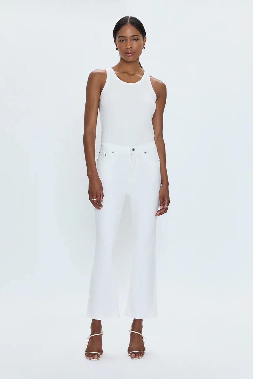 Lennon High Rise Crop Boot - Vivid White - obligato