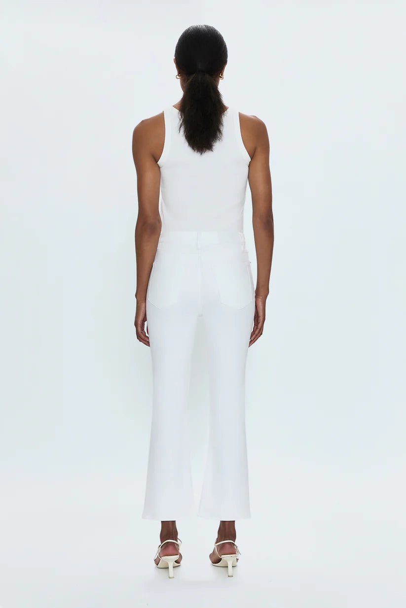 Lennon High Rise Crop Boot - Vivid White - obligato