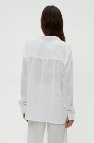 Leo Button Down Shirt in White - obligato