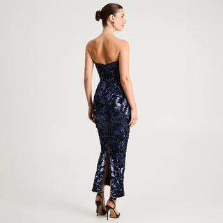 Leslie Sequin Dress in Navy - obligato