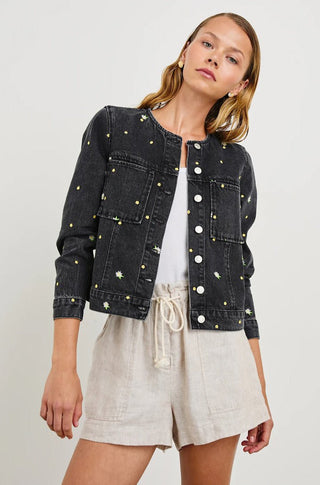 Lido Jacket in Ash Black Floral - obligato