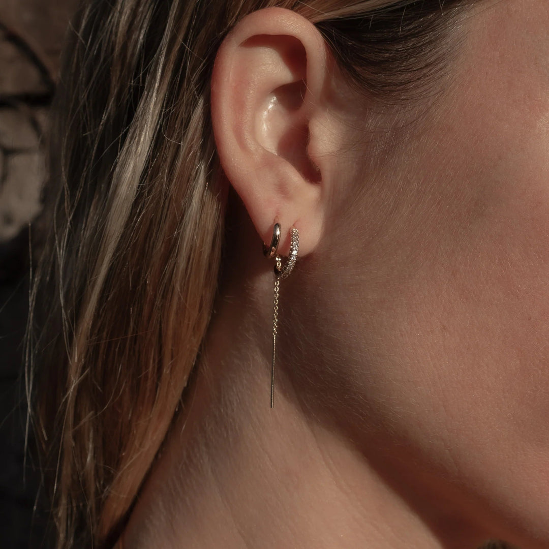 Lila Pavé Threader Earrings - obligato
