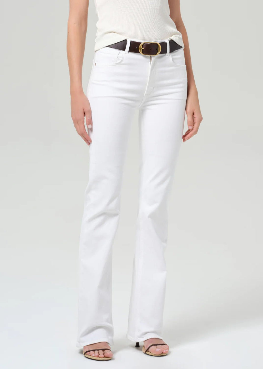 Lilah High Rise Bootcut in Soft White - obligato
