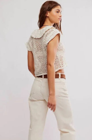 Lily Crochet Top in Coconut Milk - obligato