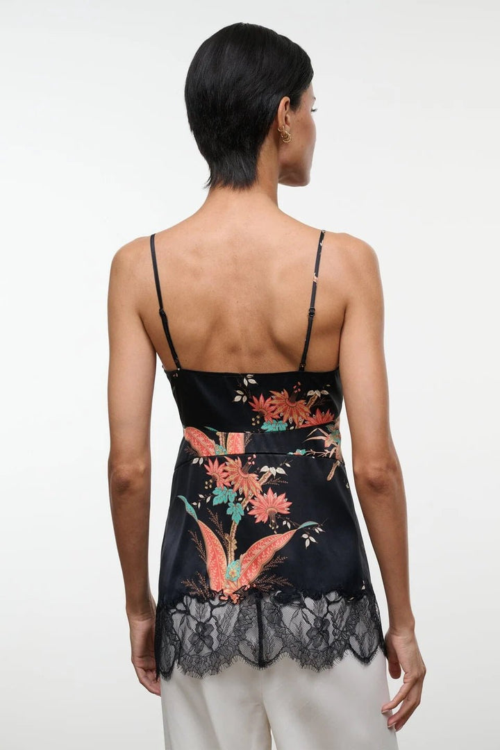 Lina Silk Top Tapestry in Noir - obligato