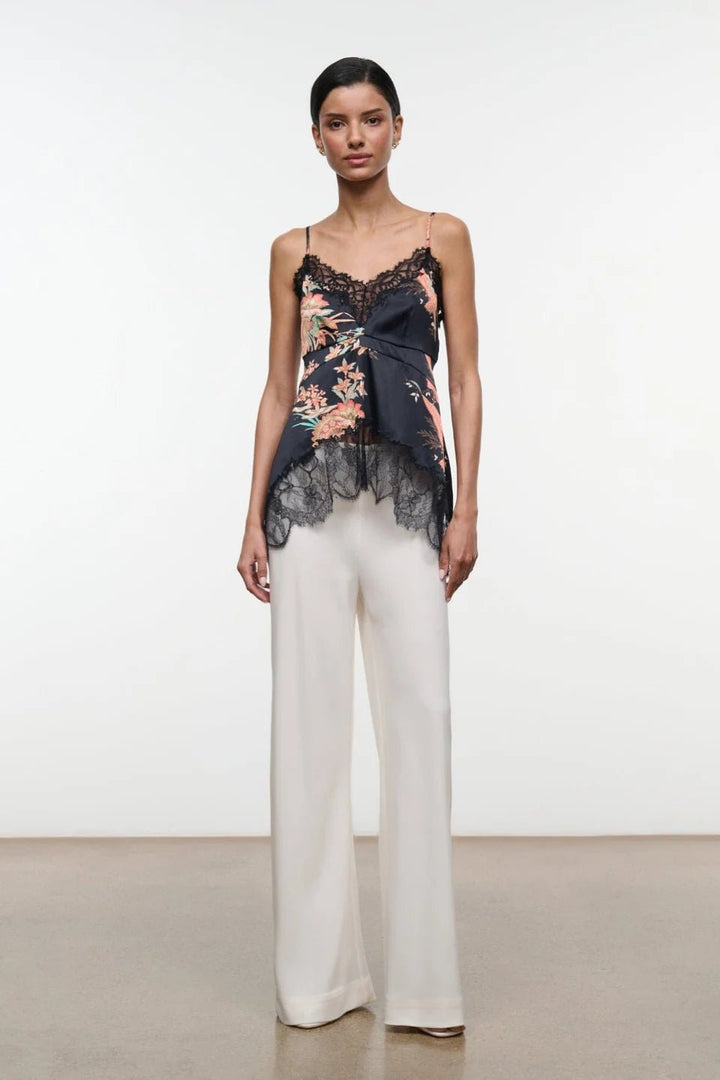 Lina Silk Top Tapestry in Noir - obligato