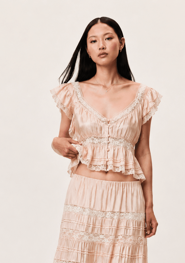 Linata Top in Petal Peach - obligato