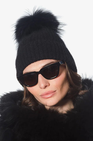 Linda Richard Angora/Wool Hat in Black - obligato