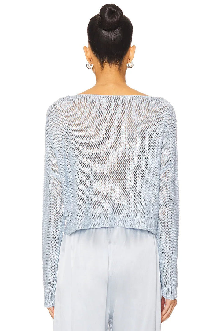 Linen Open Knit Bateau Sweater - obligato