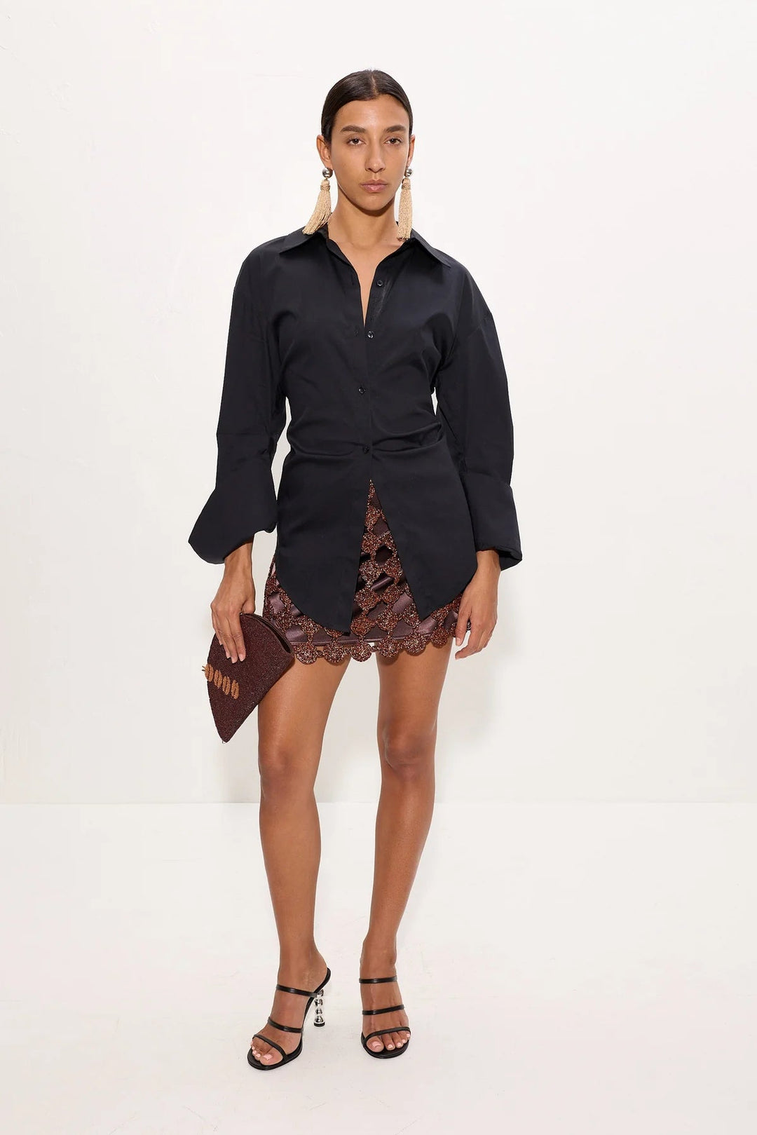 Loch Poplin Button Up in Black - obligato