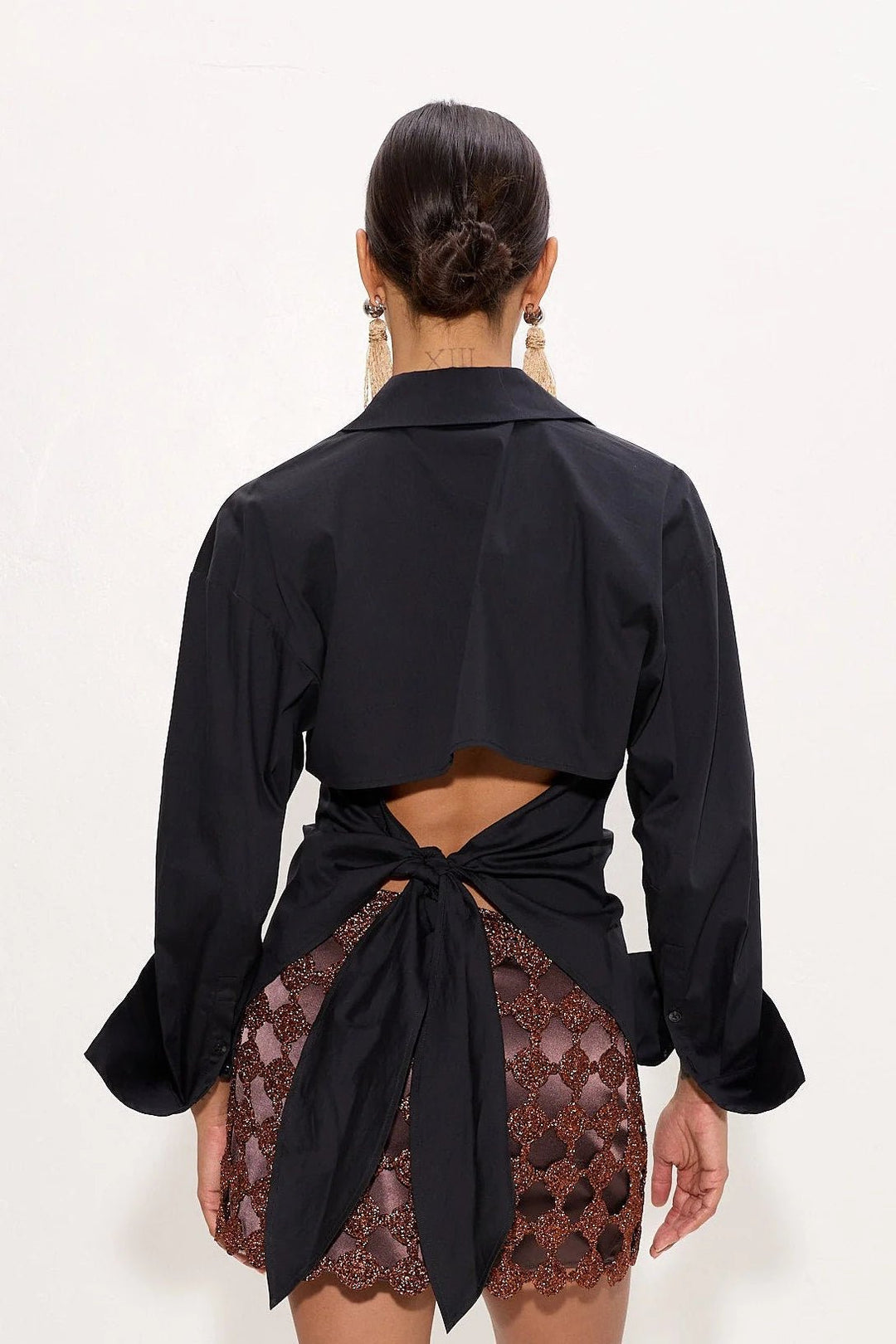 Loch Poplin Button Up in Black - obligato