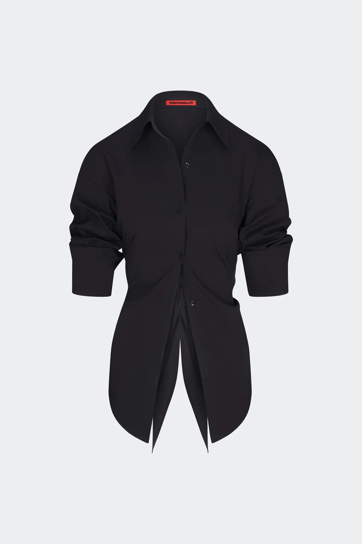 Loch Poplin Button Up in Black - obligato
